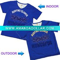 Wholesale UV color change v neck t shirts