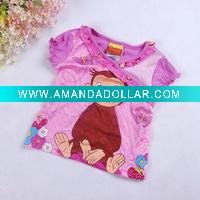 Wholesale monkey children girls' short t shirts