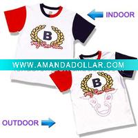 Wholesale UV color changing child cotton t shirt