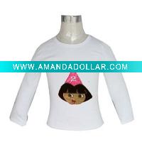 Wholesale with girl's head t shirt for girls