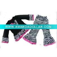 Wholesale pink ruffle trim shirt costume for kids