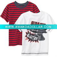 Wholesale high quality cotton striped t shirt for boys