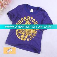 Wholesale purple cotton summer boy's t shirts
