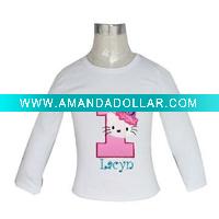 Wholesale white birthday t shirt for girls
