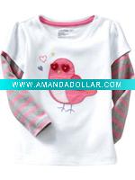 Wholesale new design girl shirt