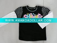Wholesale Bobra 100%cotton girl t-shirt girl wear