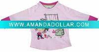 Wholesale girl spring/autumn cute t-shirt 10381#pink