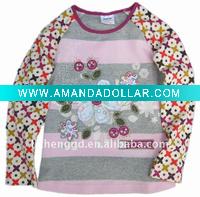 Wholesale Girl Winter cotton floral T shirt fresh stock wholesale F1209#Pink