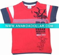 Wholesale C1649#Red Wholesale boy summer cotton t-shirt stock