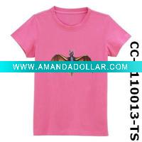 Wholesale children's short sleeve cute t-shirt of 100% cotton
