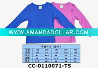 Wholesale children's long sleeve cute t-shirt of 100% cotton