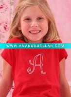 Wholesale Girls Fancy Initial T Shirt