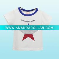 Wholesale Lovely pattern short sleeve print o-neck girl t-shirt