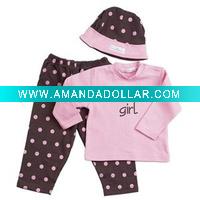 Wholesale organic cotton baby clothes/ rompers six pcs gift box