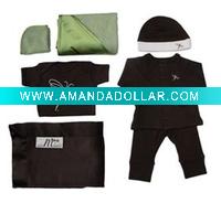 Wholesale organic cotton baby clothes/ rompers six pcs gift box
