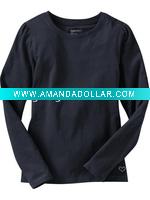 Wholesale Children long sleeve blank cotton T-shirt