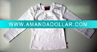 Wholesale Girl's Knit Long Sleeve T-shirt