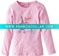 Wholesale bamboo / organic cotton baby girl's t-shirts / long sleeve t-shirt