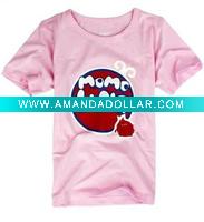 Wholesale organic cotton child t-shirts / baby girl's short sleeve t-shirt