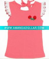 Wholesale organic cotton children t-shirs / baby girl's t-shirt