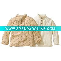 Wholesale long sleeve cotton girl T-shirt