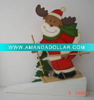 Wholesale Arts craft decorative xmas wood door stop