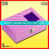 Pink cosmetic box with PVC window