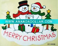christmas window sticker with glitter