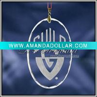 Wholesale Clear oval crystal glass hanging ornament for tree and window