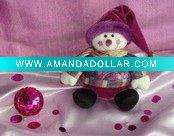 Wholesale christmas door stopper craft-purple snowman