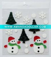Wholesale snowman for christmas decoration TPR gel window home sticker