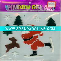 Wholesale 2011 new style TPR window gel stickers with SANTA CLAUSE,(LD-B2526)