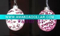 Wholesale Christmas tree ornament decaled hanging ball with golden lifting rope