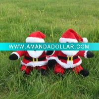 Wholesale Cheap! Plush Santa Christmas tree Ornaments