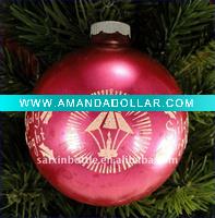 Wholesale Rare Scene SILENT Night HOLY Night Jumbo Shiny Brite Glass Stenciled Christmas Tree Ornament