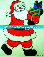 Wholesale christmas window sticker with glitter
