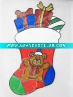 Wholesale Christmas Stocking PVC window sticker
