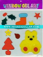 Wholesale TPR window gel stickers with christmas bear (LD-B2361)