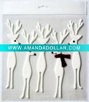 Wholesale reindeer for Christmas deocation TPR gel window home sticker