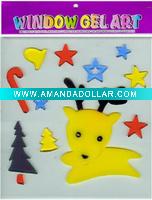 Wholesale TPR window gel stickers with christmas deer(LD-B2360)