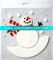 Wholesale snowman for Christmas deocation TPR gel window home sticker