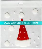 Wholesale Santa cap for Christmas deocation TPR gel window home sticker