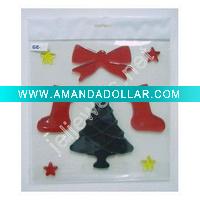 Wholesale gel sticker of tree and boots for christmas dexoration window TPR sticker