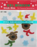 Wholesale christmas gel clings, size 20*20*0.3cm, conform to EN71