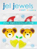 Wholesale bear for Christams decoration of TPR window gel sticker