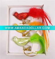 Wholesale Glass bird christmas ornament set of 3 pcs