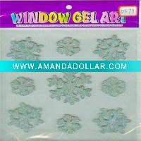 Wholesale snowflakes glitter gel window stickers;(LD-DF79)
