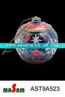 Wholesale X'mas decor of Ceramic Christmas ball ornament w/LED light