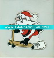 Wholesale printing standing santa claus print window sticker(LD-Y001)