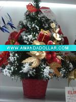 20cm Tiny Christmas Tree with flowers decorations